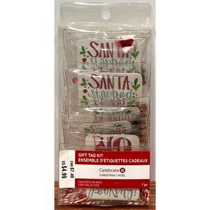 Santa Stopped Here Christmas Gift Tag shaker Kit With Sequins & Twine 531575